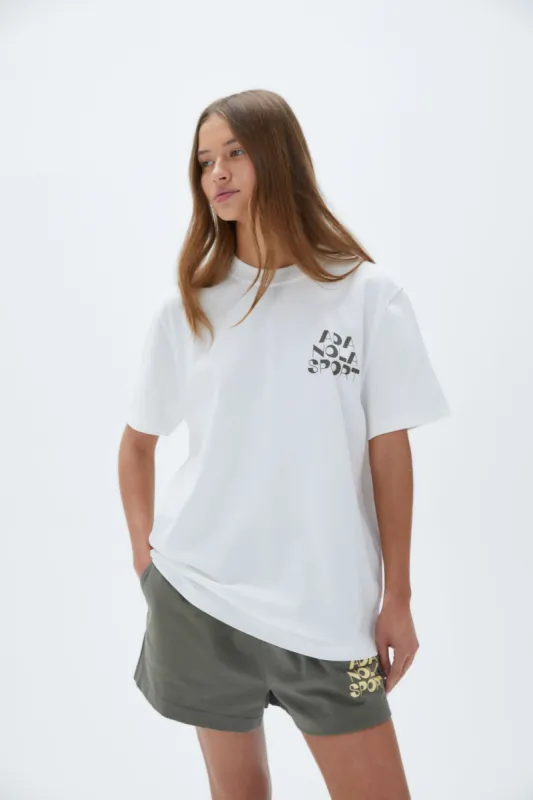 Vacation Short Sleeve Oversized  T-shirt - White sold by Adanola
