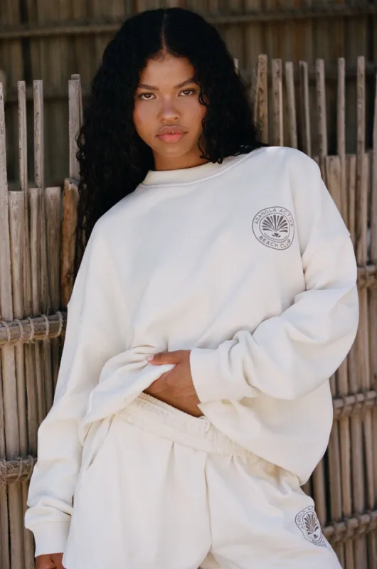 Vacation Oversized Sweatshirt - Marshmallow White sold by Adanola