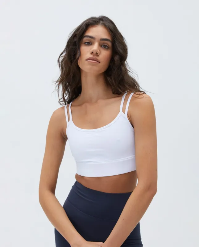 Ultimate Double Strap Bra - White sold by Adanola