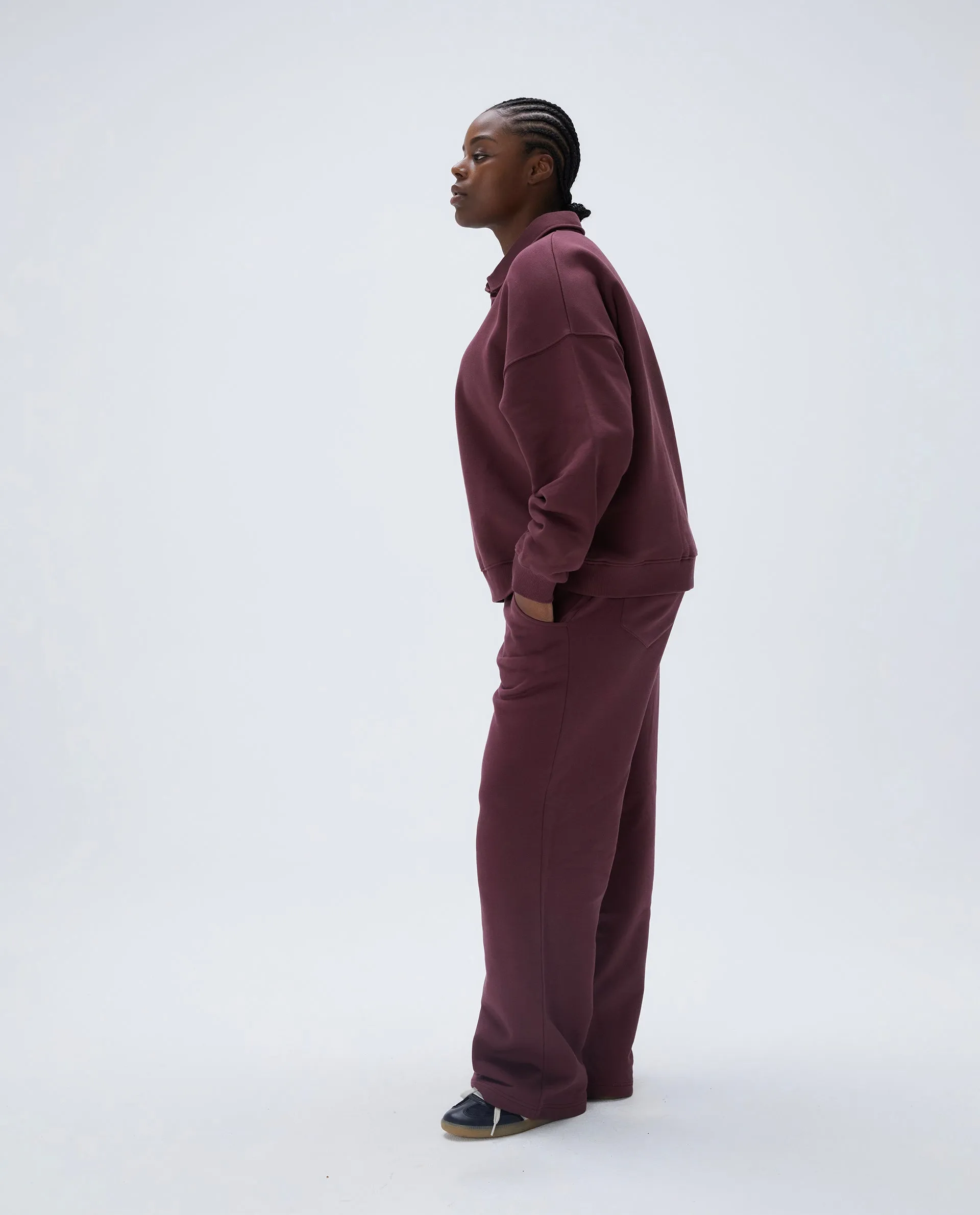 Low Rise Straight Leg Sweatpants - Burgundy sold by Adanola product image thumbnail 4