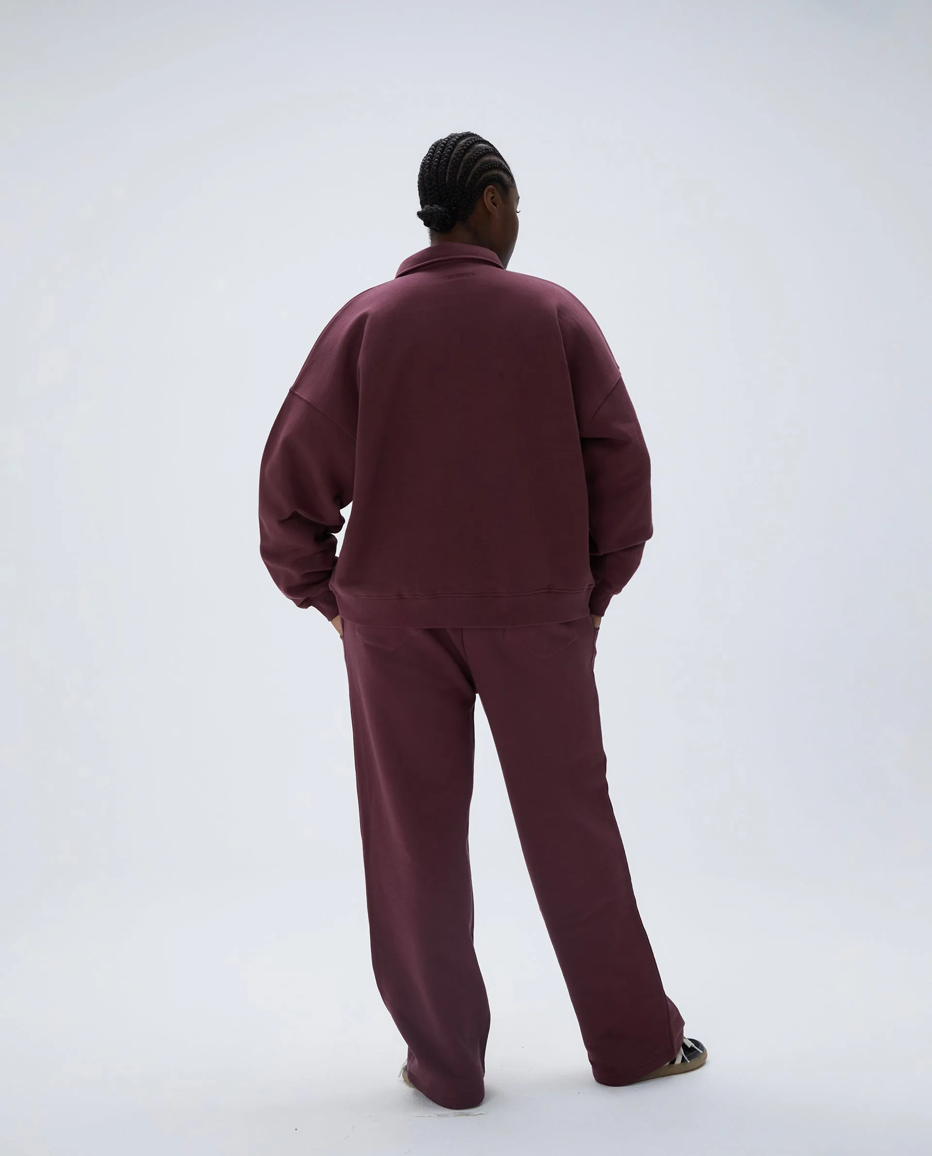 Low Rise Straight Leg Sweatpants - Burgundy sold by Adanola product image thumbnail 5