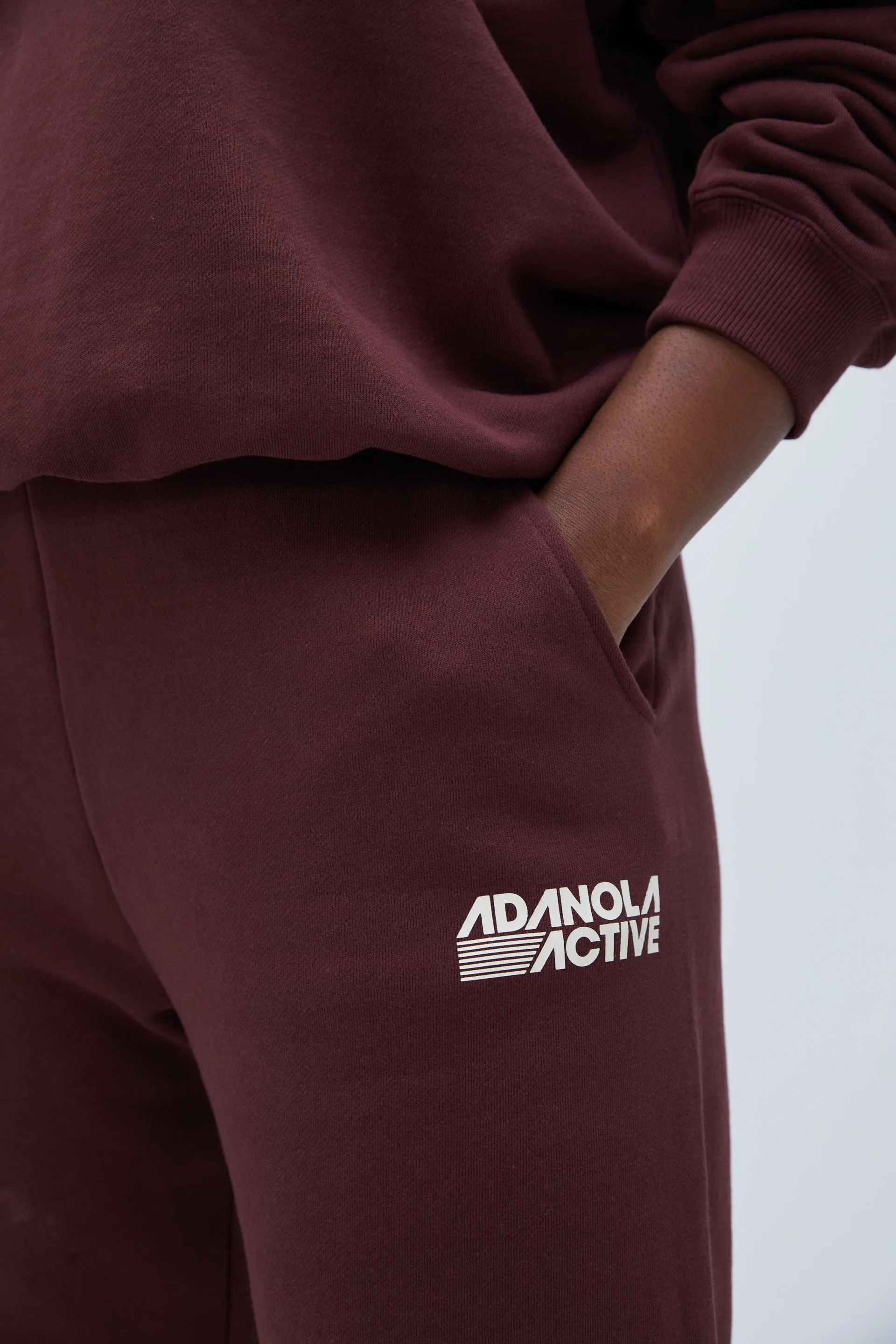 Retro Sport Sweatpants - Burgundy sold by Adanola product image thumbnail 2