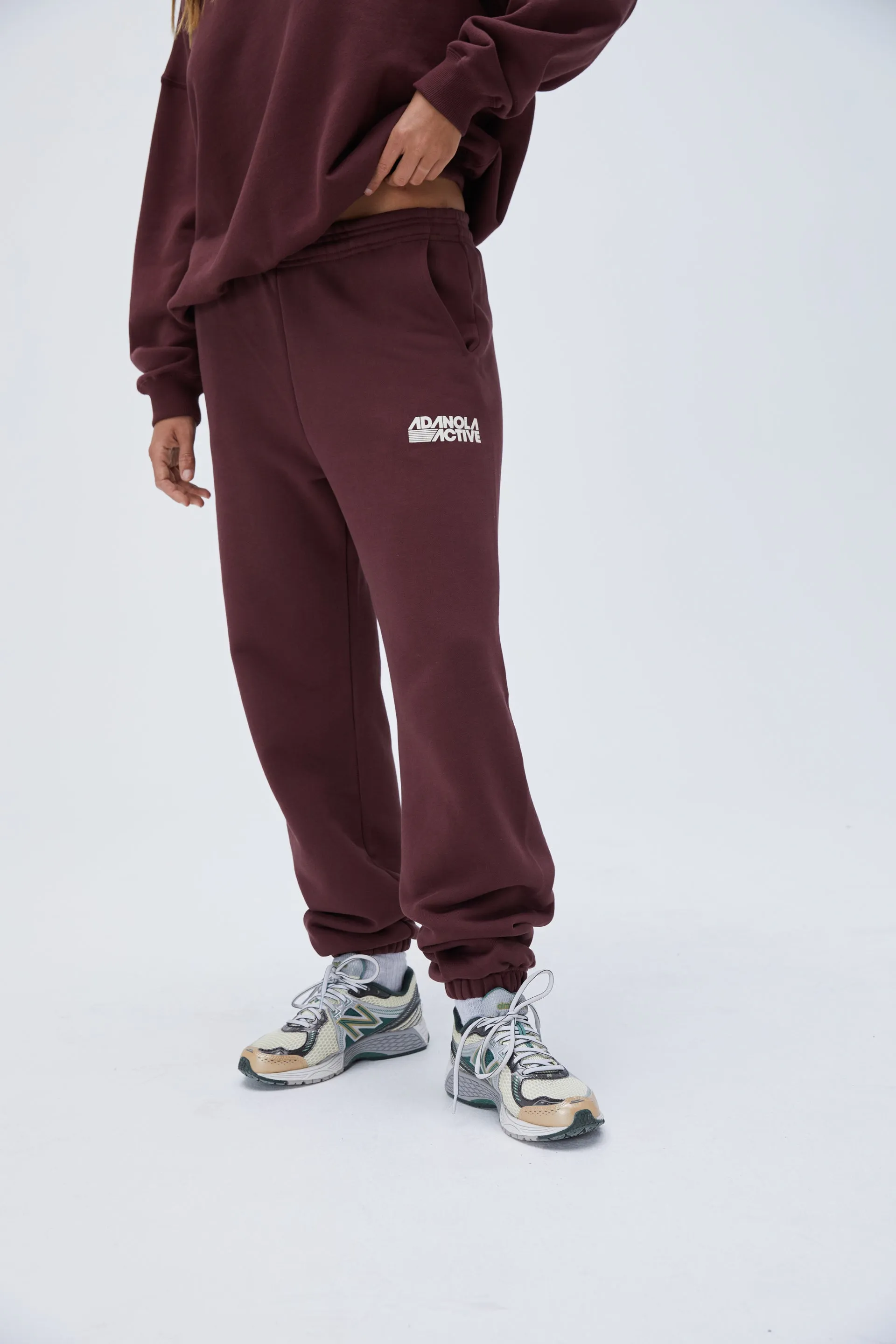 Retro Sport Sweatpants - Burgundy sold by Adanola product image thumbnail 4