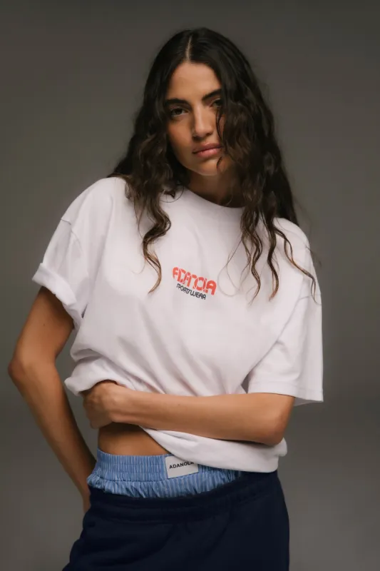 Sportswear Short Sleeve Boxy T-shirt - White sold by Adanola