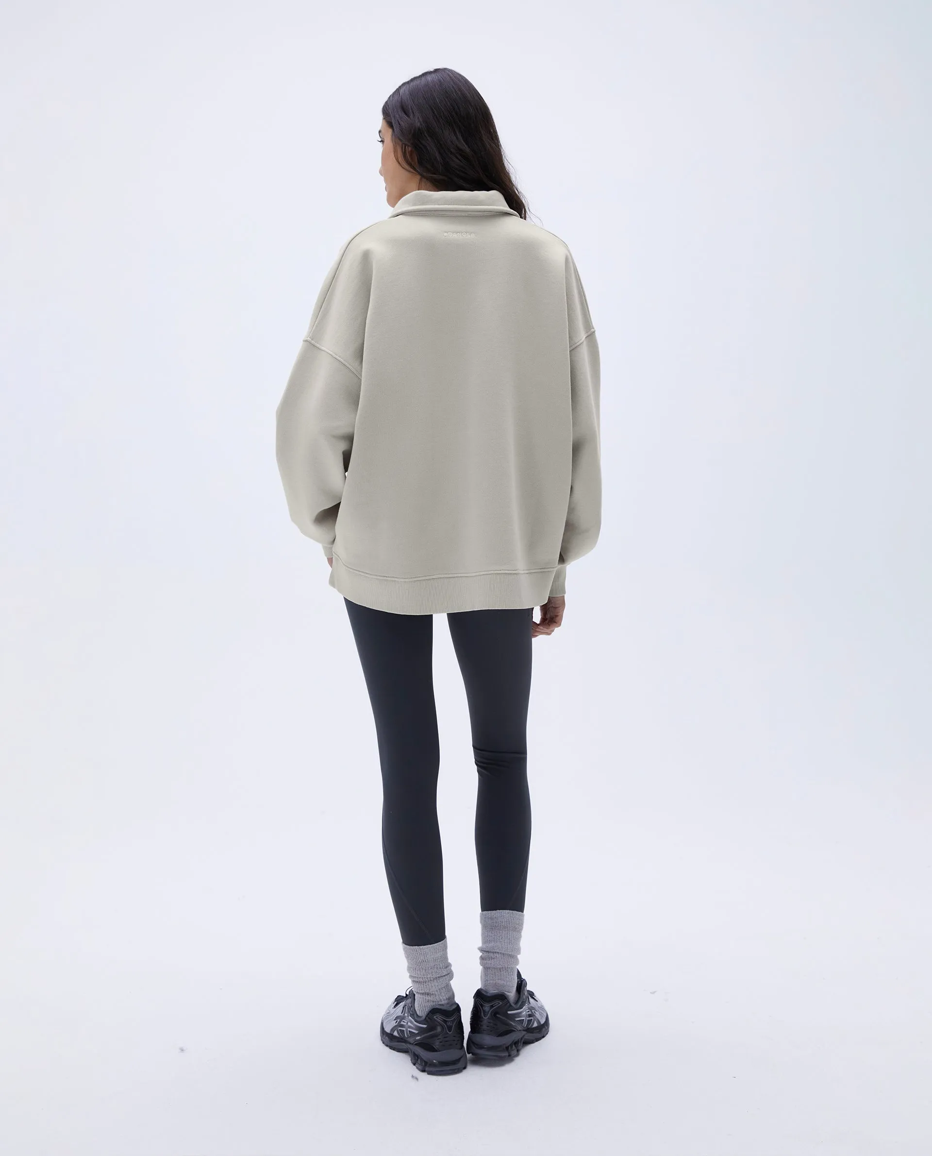 Oversized Button Up Sweatshirt - Stone sold by Adanola product image thumbnail 5
