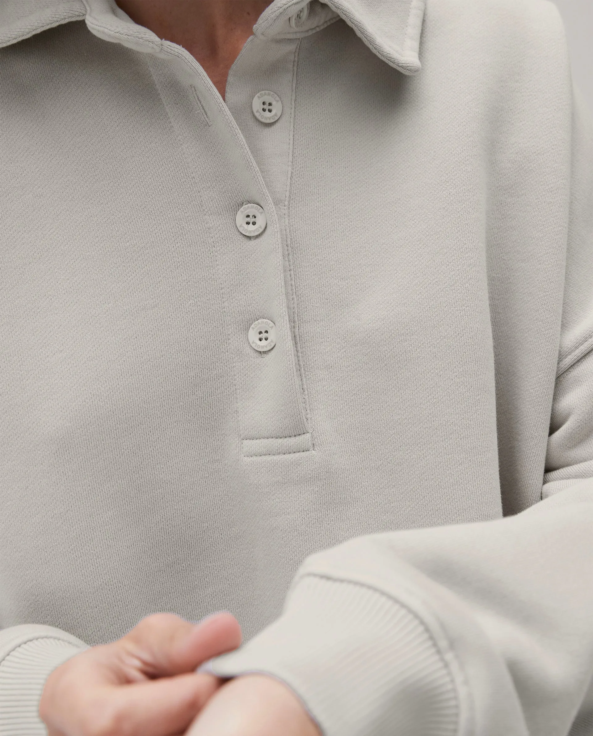 Oversized Button Up Sweatshirt - Stone sold by Adanola product image thumbnail 2