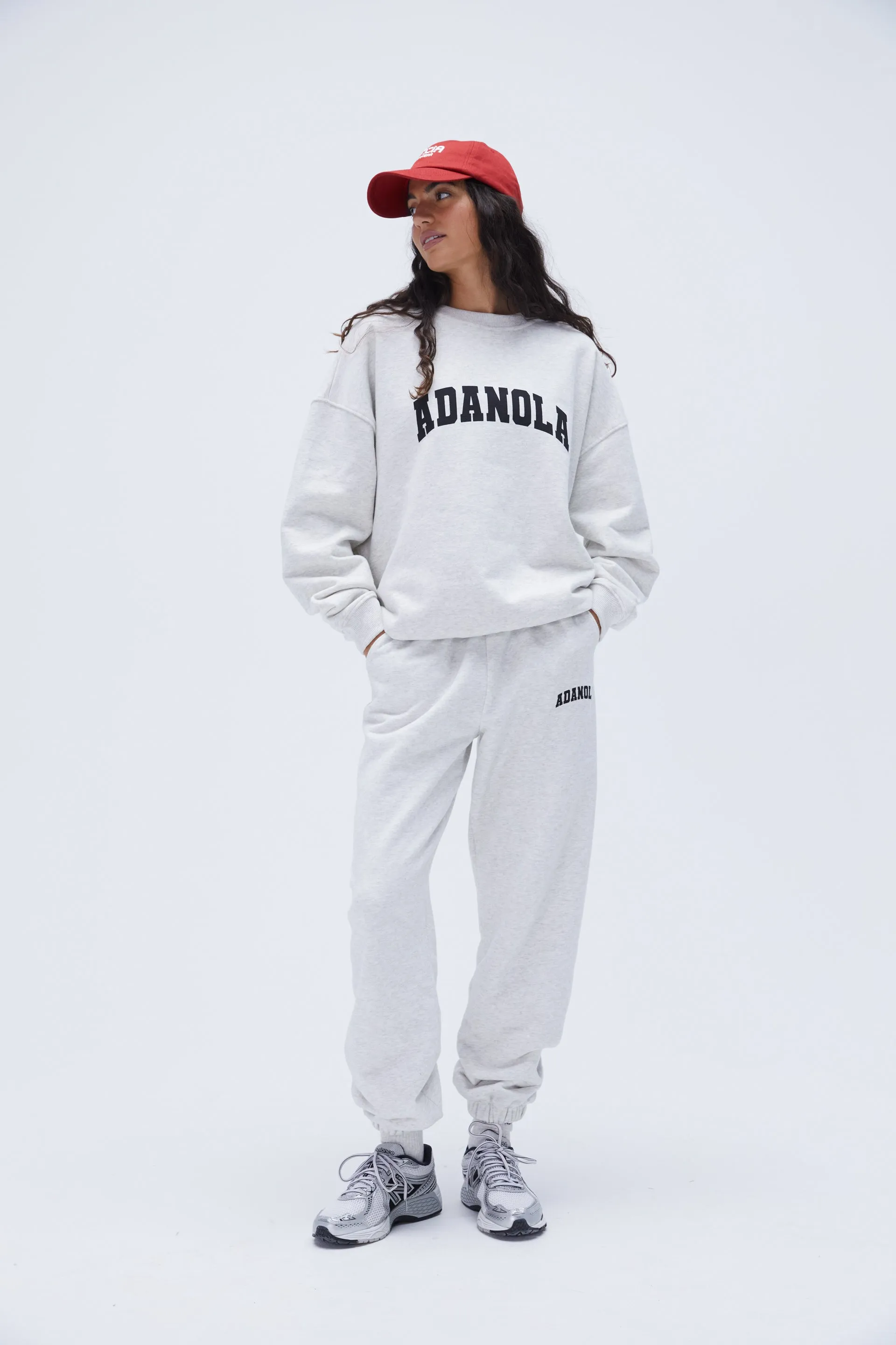Varsity Sweatpants - Light Grey Melange/Black sold by Adanola product image thumbnail 4