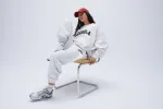 Varsity Sweatpants - Light Grey Melange/Black sold by Adanola