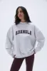 Varsity Oversized Sweatshirt - Grey Melange/Burgundy sold by Adanola