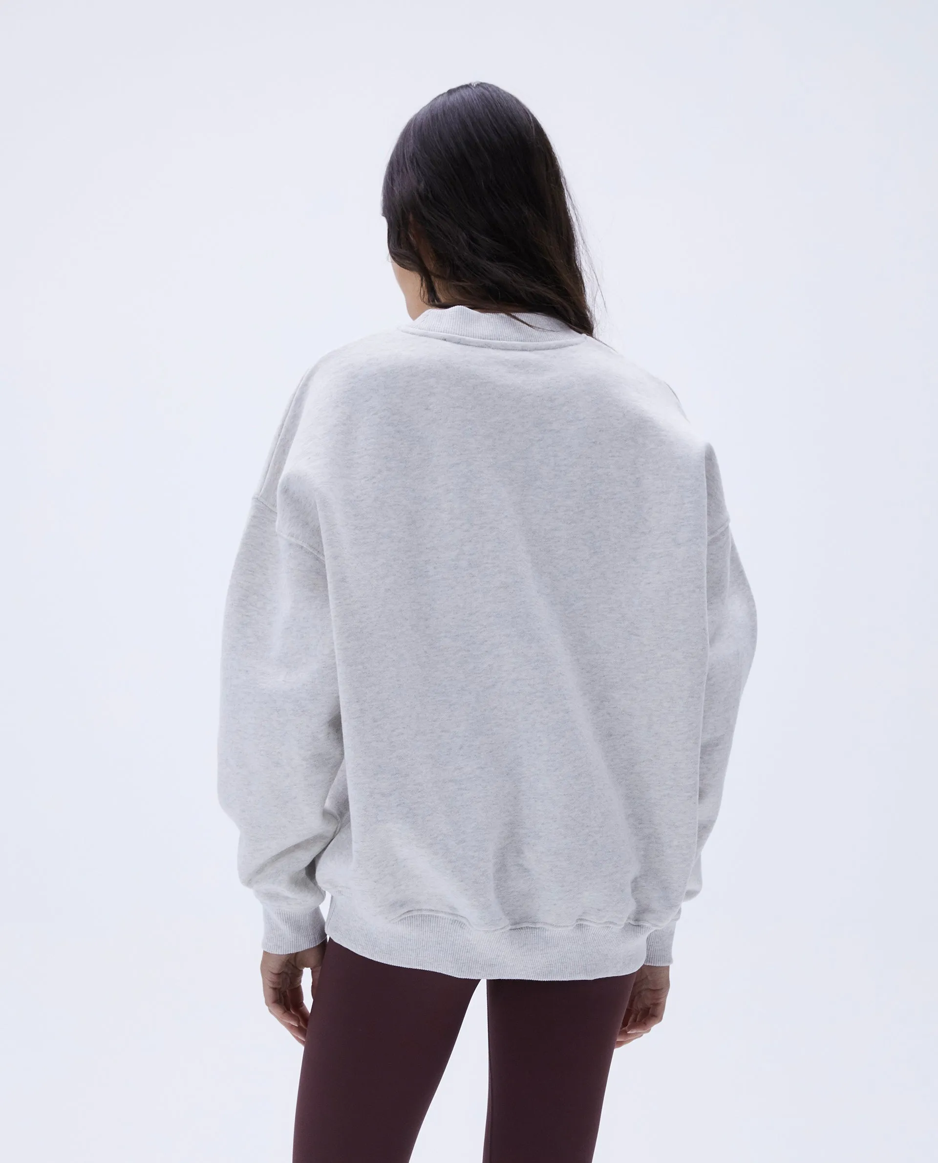 Varsity Oversized Sweatshirt - Grey Melange/Burgundy sold by Adanola product image thumbnail 2