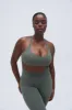 Ultimate V Neck Racer Bra - Khaki Green sold by Adanola