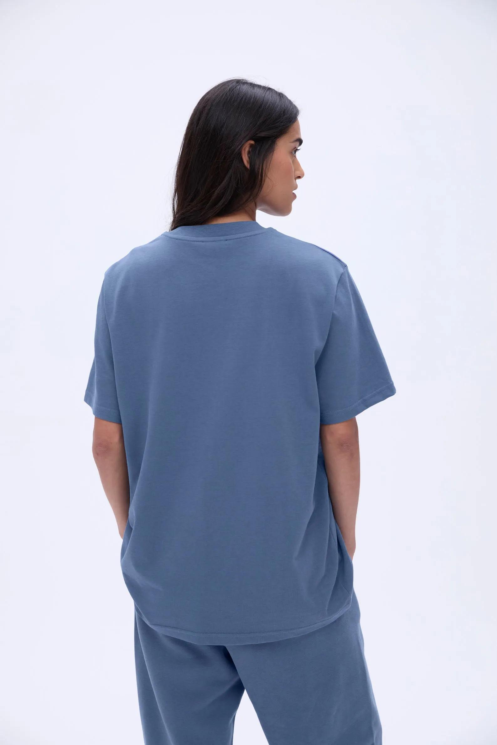 Varsity Stitch Oversized Short Sleeve T-shirt - Vintage Blue sold by Adanola product image thumbnail 4
