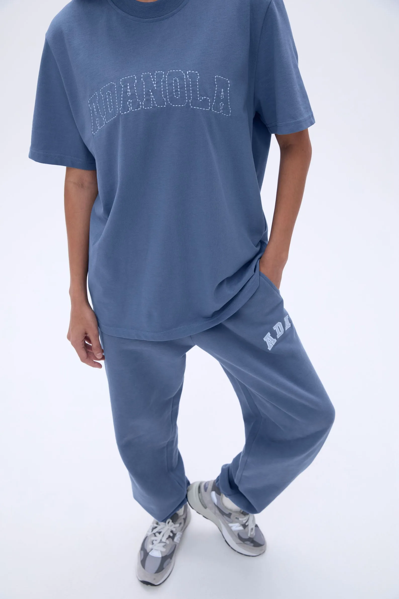 Varsity Stitch Oversized Short Sleeve T-shirt - Vintage Blue sold by Adanola product image thumbnail 5
