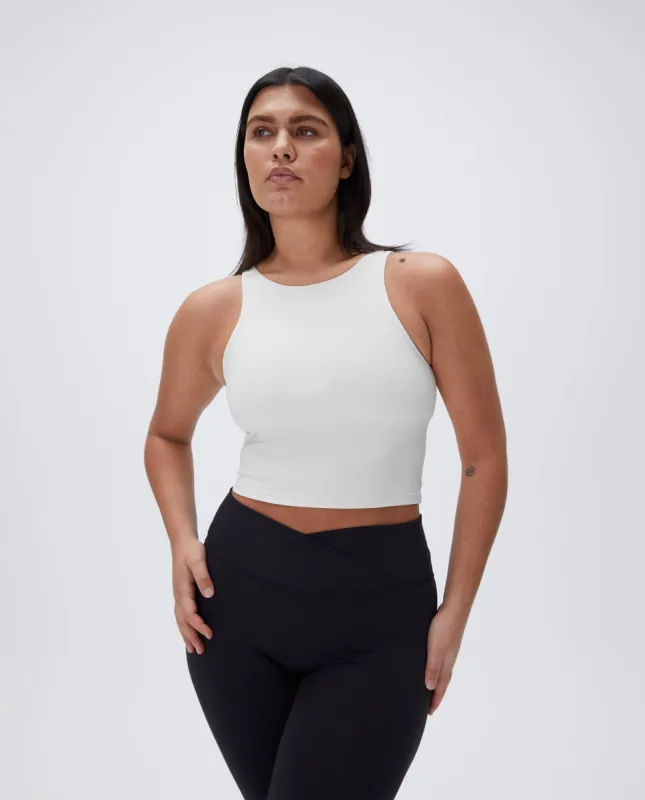 Ultimate Racer Front Scoop Back Bra - Marshmallow White sold by Adanola