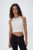 Ultimate Racer Front Scoop Back Bra - Marshmallow White sold by Adanola