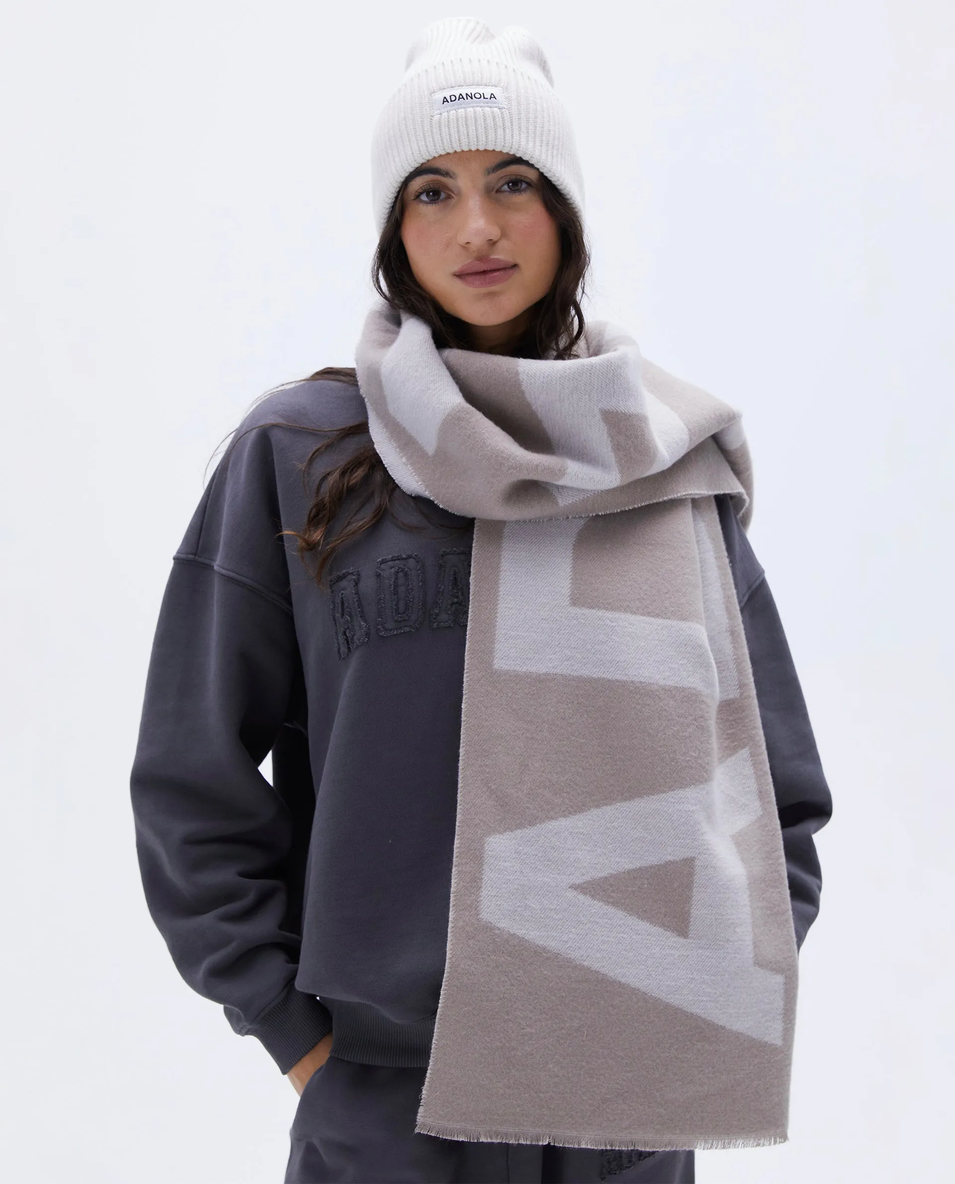 Knit Blanket Scarf - Beige sold by Adanola