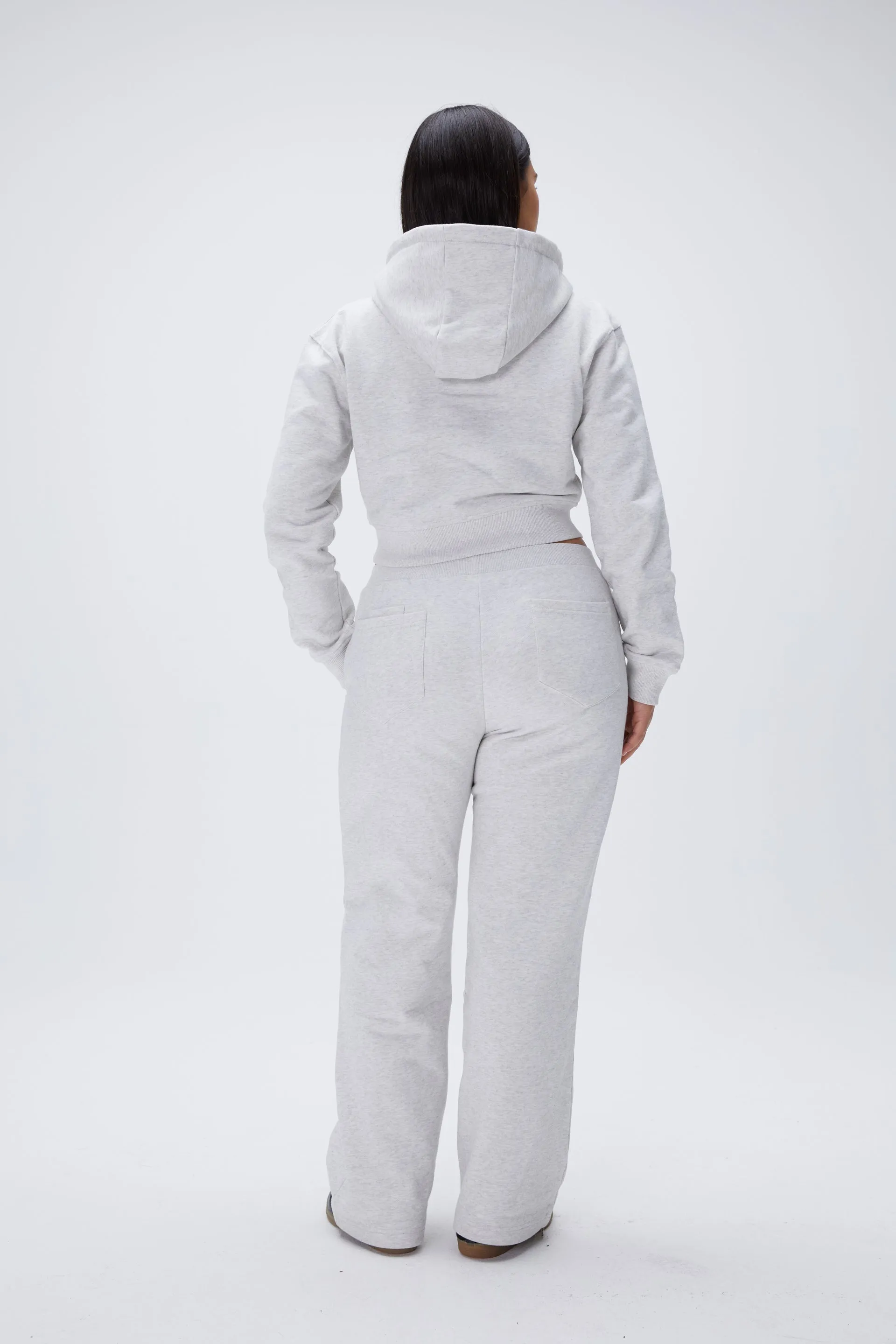 Low Rise Straight Leg Sweatpants - Light Grey Melange sold by Adanola product image thumbnail 4