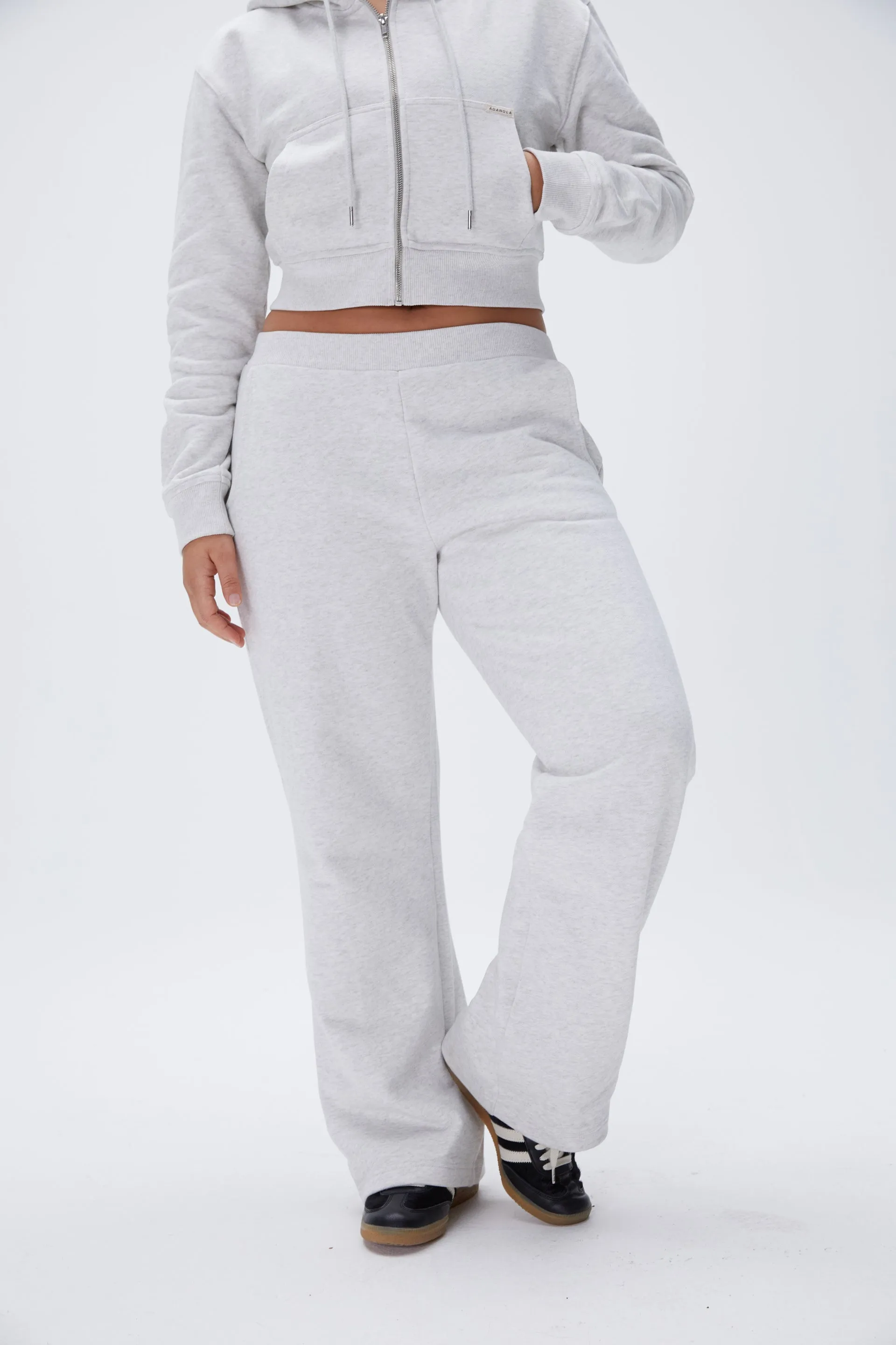 Low Rise Straight Leg Sweatpants - Light Grey Melange sold by Adanola product image thumbnail 2