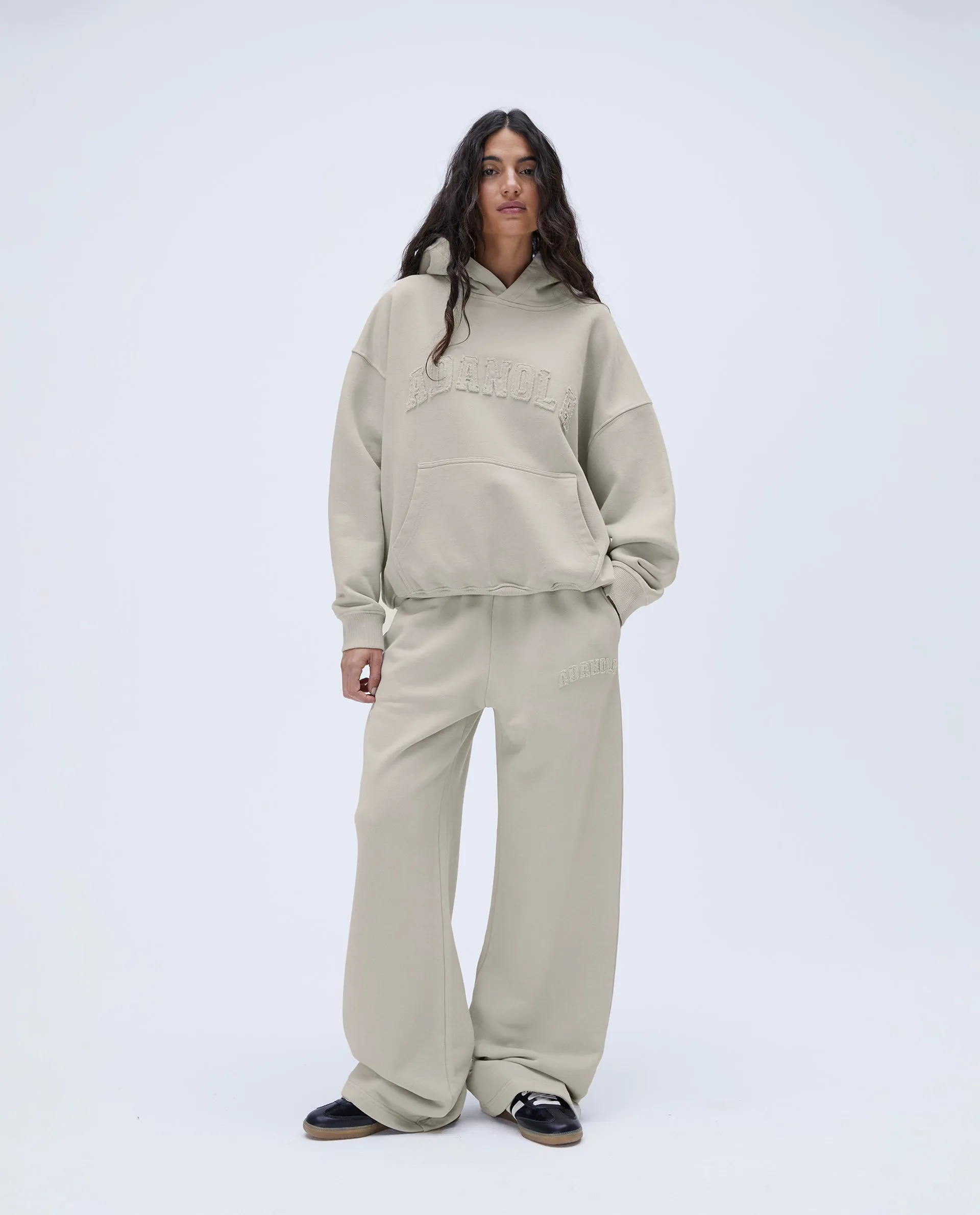 Distressed Varsity Oversized Hoodie - Washed Stone sold by Adanola product image thumbnail 3