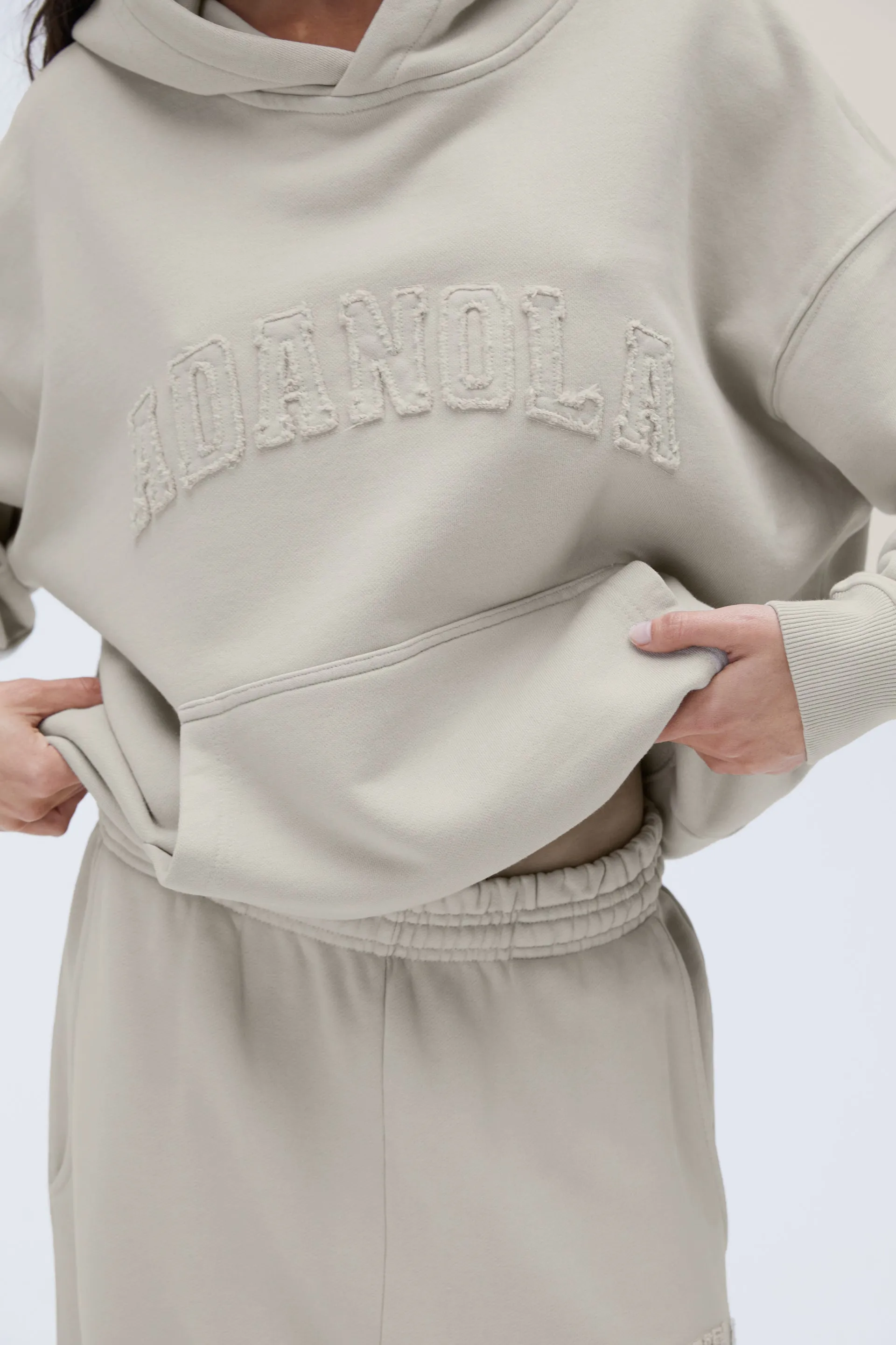 Distressed Varsity Oversized Hoodie - Washed Stone sold by Adanola product image thumbnail 4