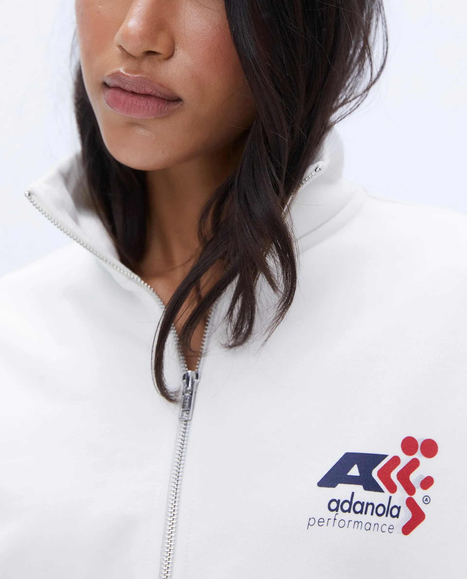 Vintage Sports Oversized Funnel Full Zip Sweatshirt - Marshmallow White sold by Adanola product image thumbnail 3