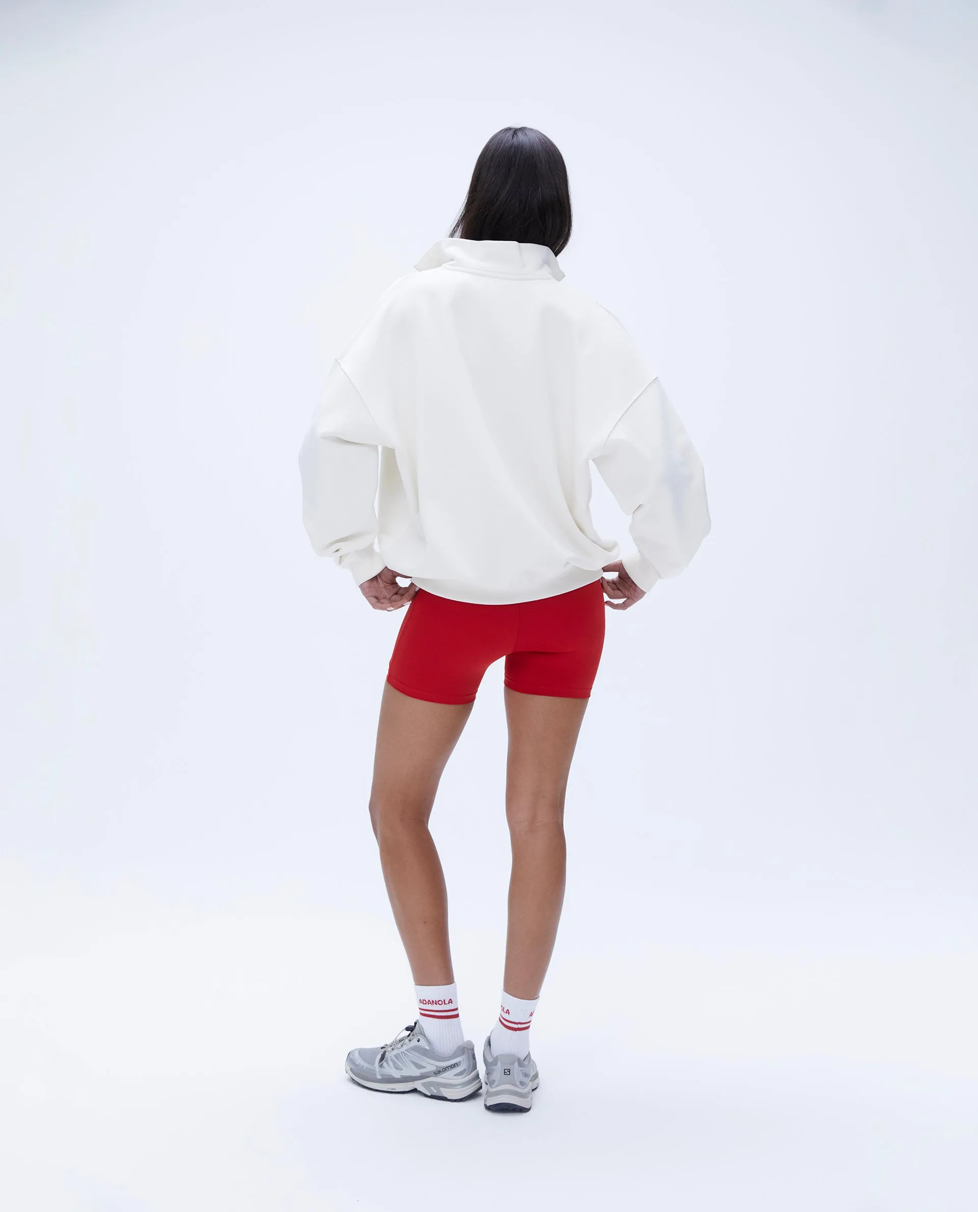 Vintage Sports Oversized Funnel Full Zip Sweatshirt - Marshmallow White sold by Adanola product image thumbnail 2