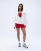 Vintage Sports Oversized Funnel Full Zip Sweatshirt - Marshmallow White sold by Adanola