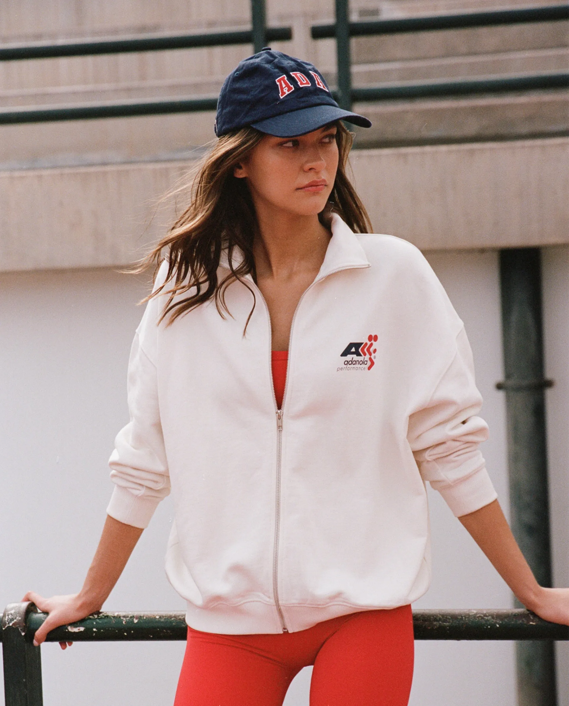 Vintage Sports Oversized Funnel Full Zip Sweatshirt - Marshmallow White sold by Adanola product image thumbnail 5