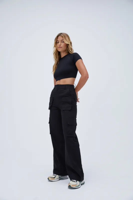 Cargo Multi Pocket Trouser - Black sold by Adanola