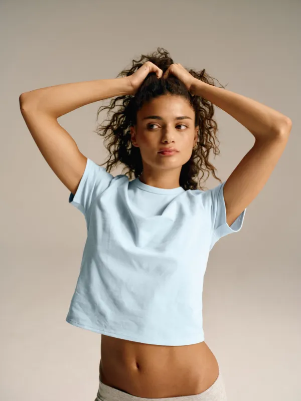 Short Sleeve Classic T-shirt - Powder Blue sold by Adanola