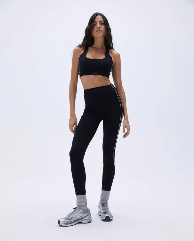 Ultimate Micro Piping Leggings - Black/Off White sold by Adanola