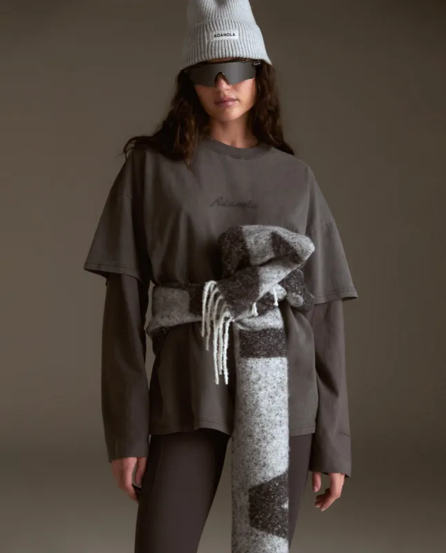 Freehand Washed Short Sleeve Boxy T-shirt - Charcoal Grey sold by Adanola