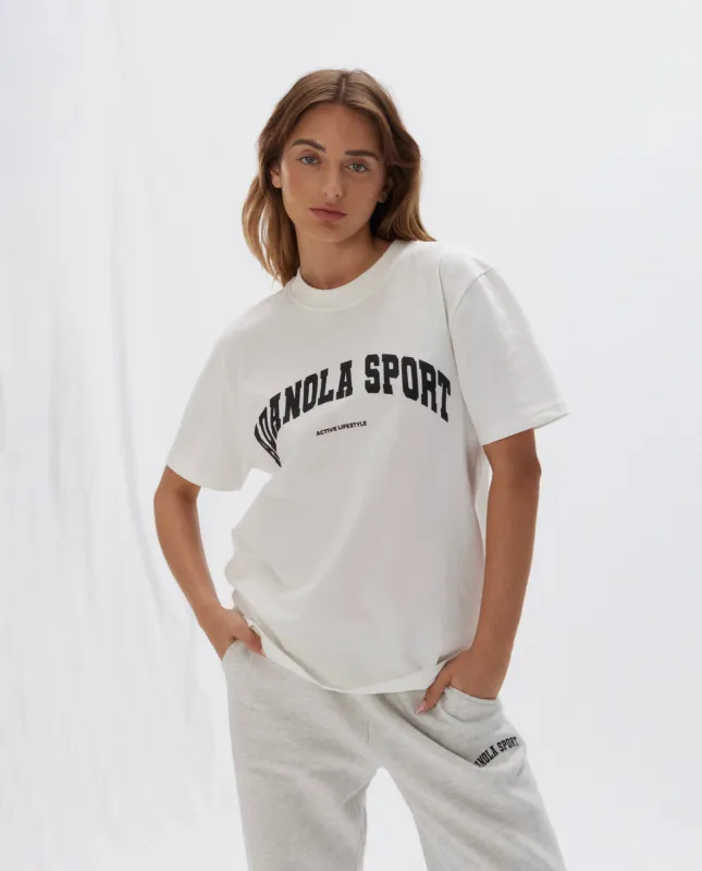 AS Short Sleeve Oversized T-Shirt - White sold by Adanola