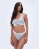 Branded Ribbed Thong - Grey Melange sold by Adanola