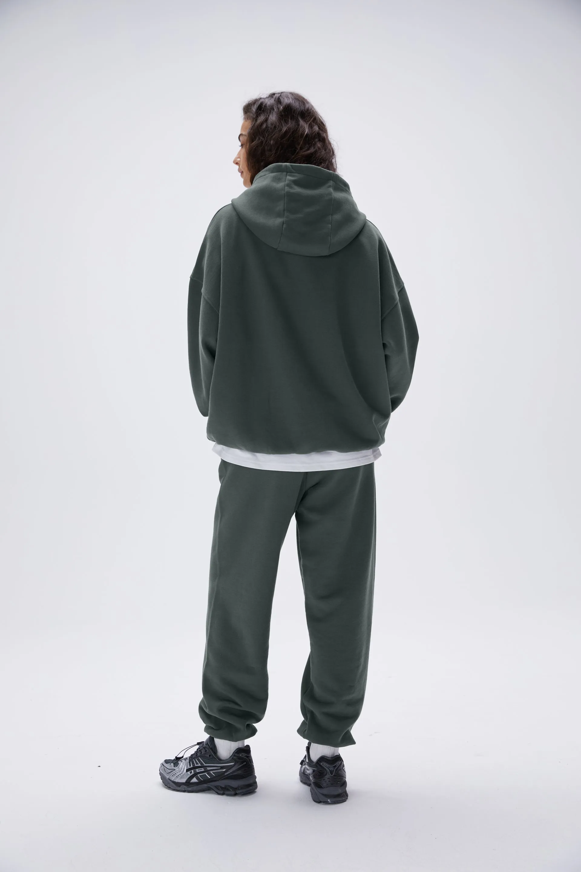 wear out sweat カーキ Distressed Varsity Oversized Hoodie - Mineral Green | Parallel