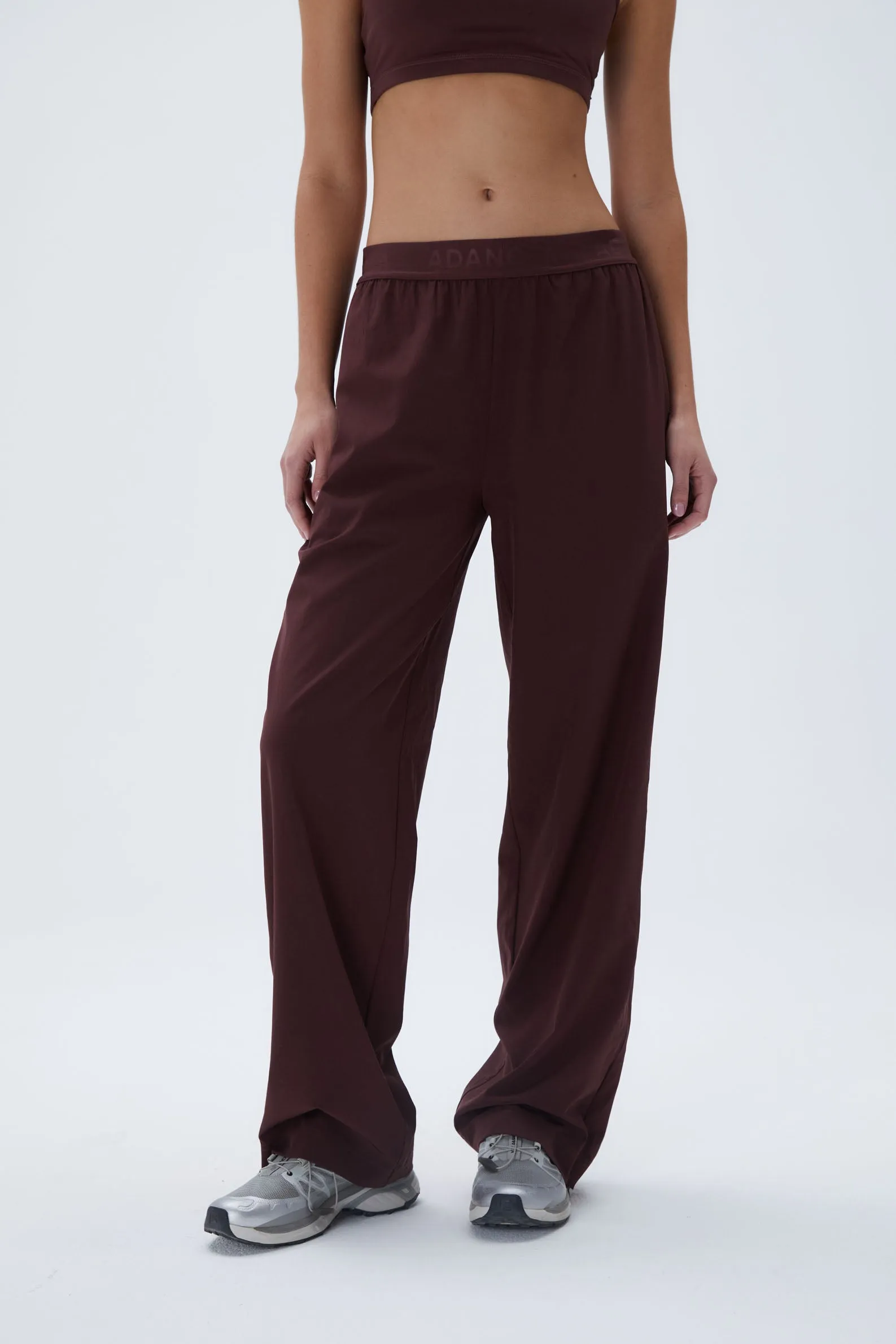 Branded Waistband Pant - Burgundy sold by Adanola product image thumbnail 2