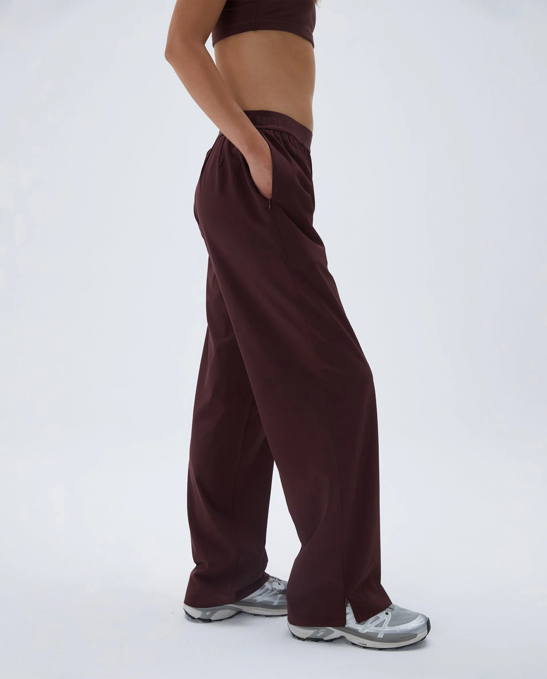 Branded Waistband Pant - Burgundy sold by Adanola product image thumbnail 5