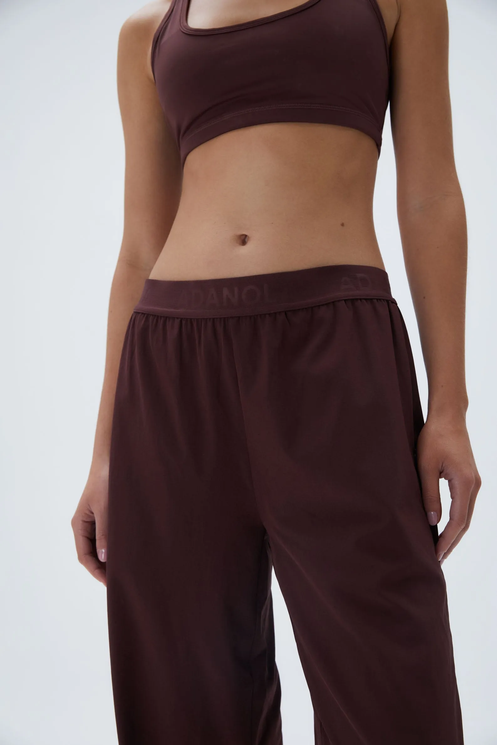 Branded Waistband Pant - Burgundy sold by Adanola product image thumbnail 4