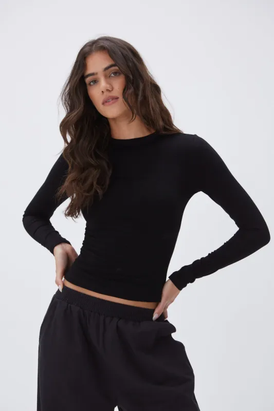 Long Sleeve Top - Black sold by Adanola