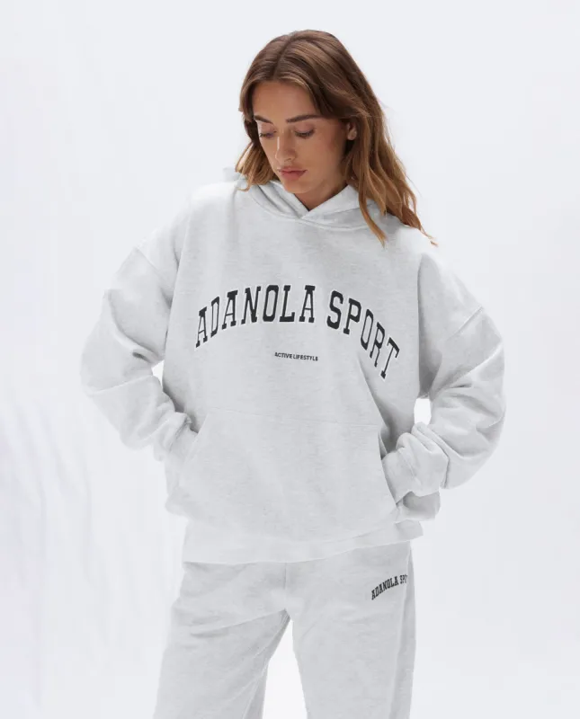AS Oversized Hoodie - Light Grey Melange sold by Adanola