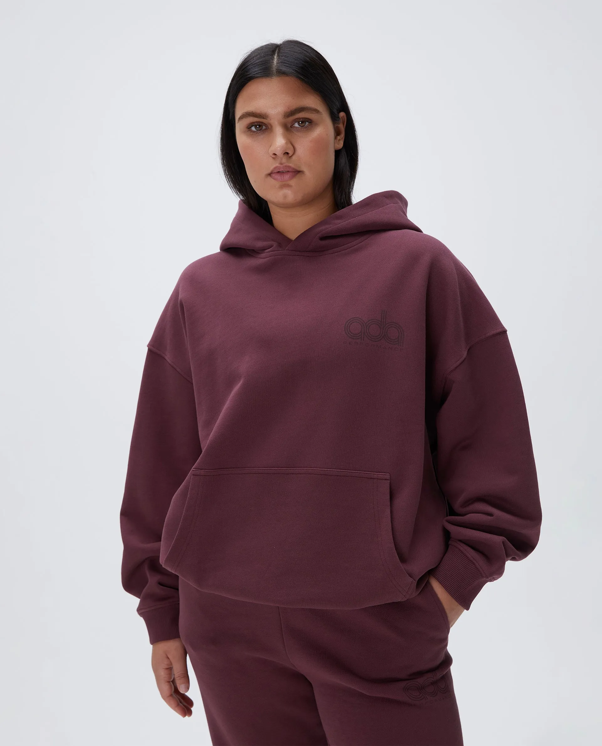 Performance Oversized Hoodie - Burgundy | Parallel