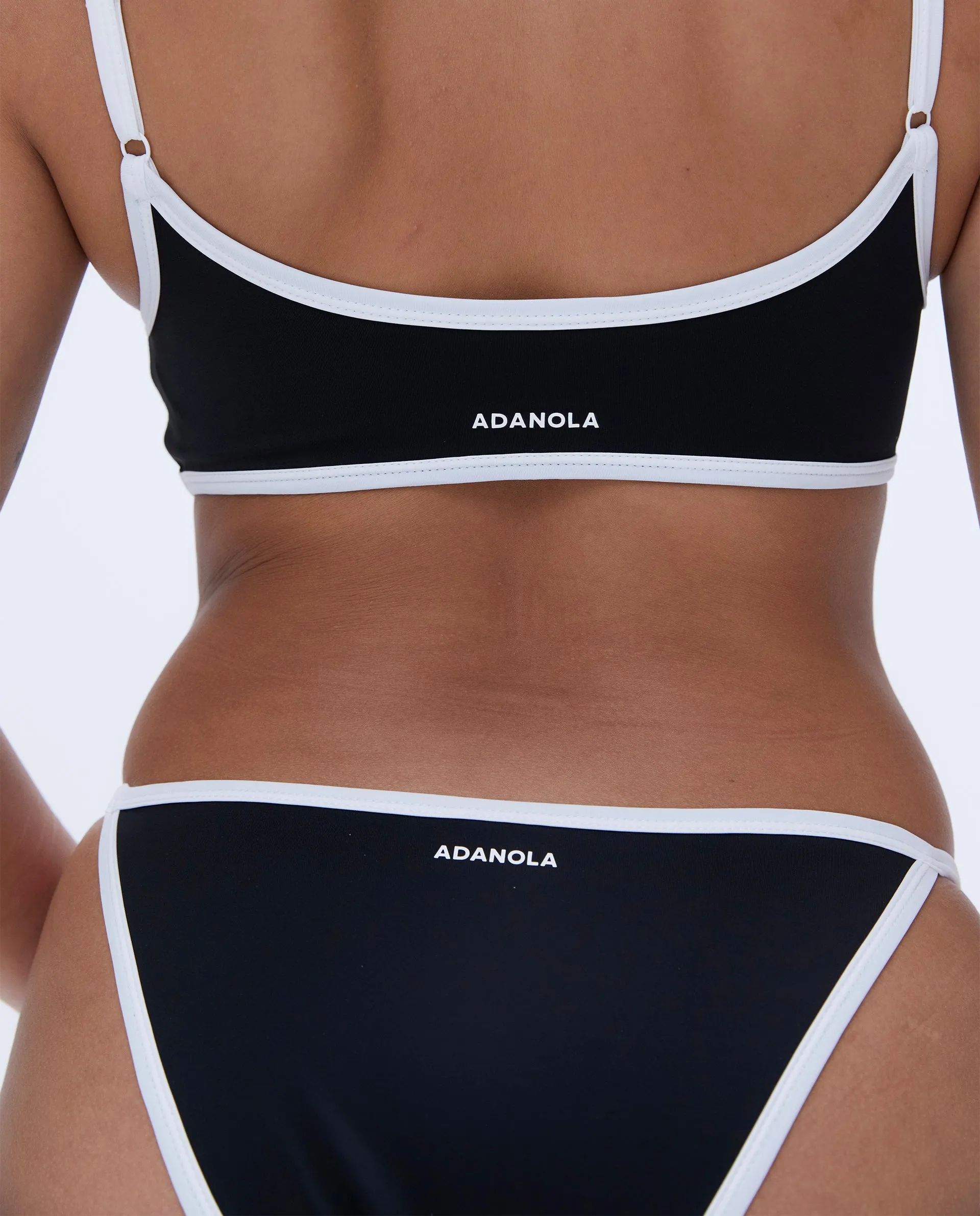Scoop Neck Bikini Top - Black/Cream sold by Adanola product image thumbnail 3