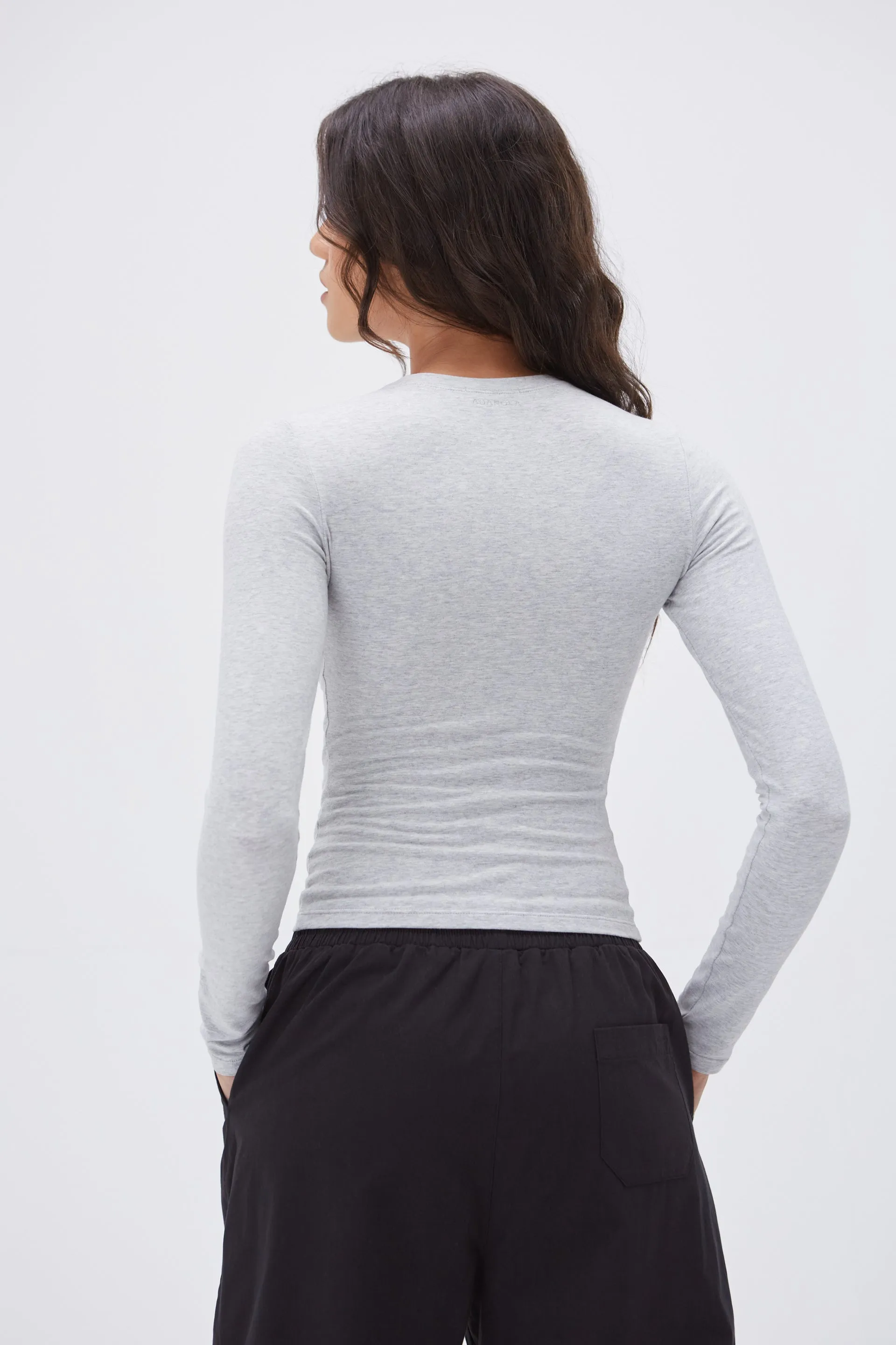 Cotton Long Sleeve Top - Grey Melange sold by Adanola product image thumbnail 2