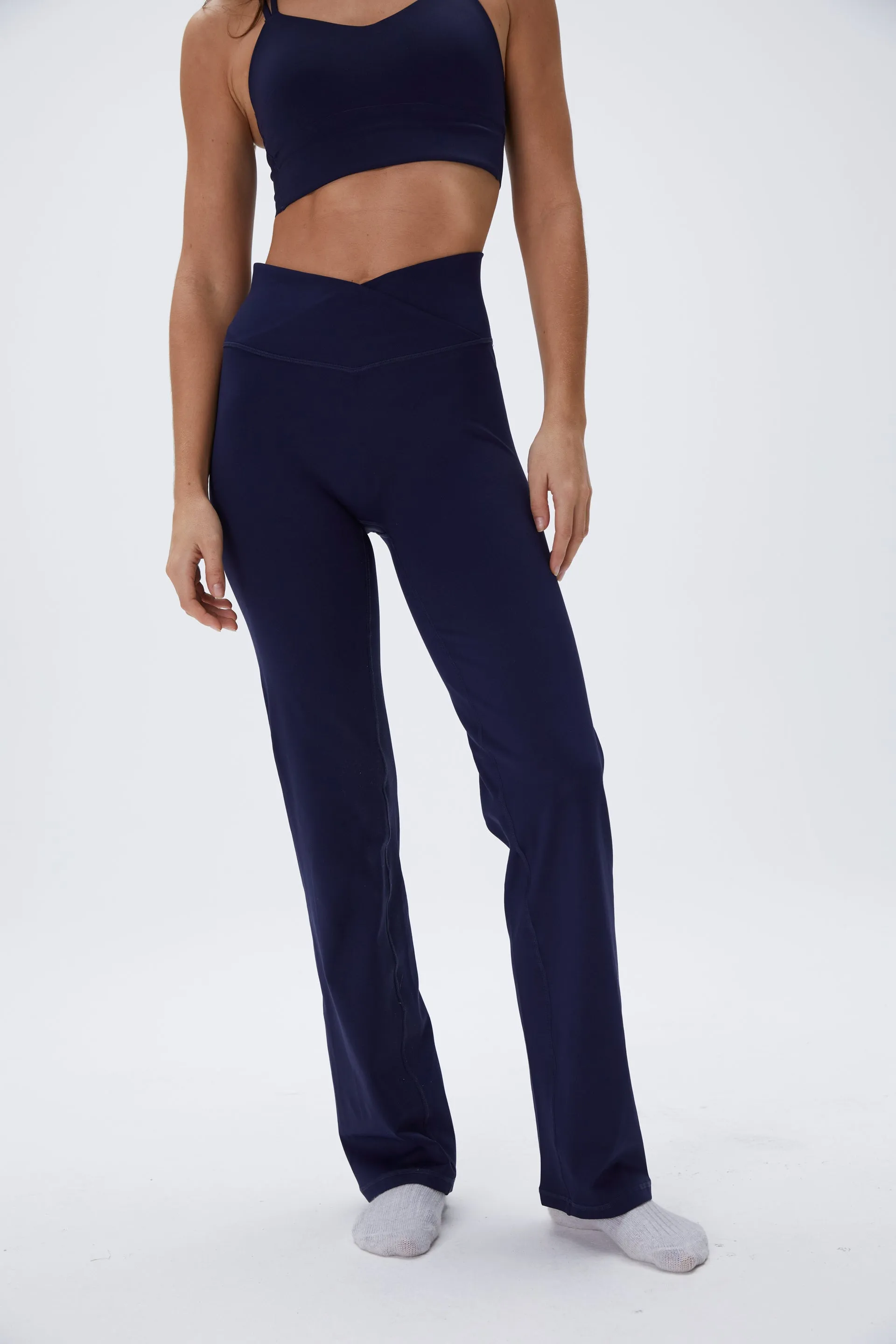 Wrap Over Yoga Pant - Navy Blue sold by Adanola product image thumbnail 2