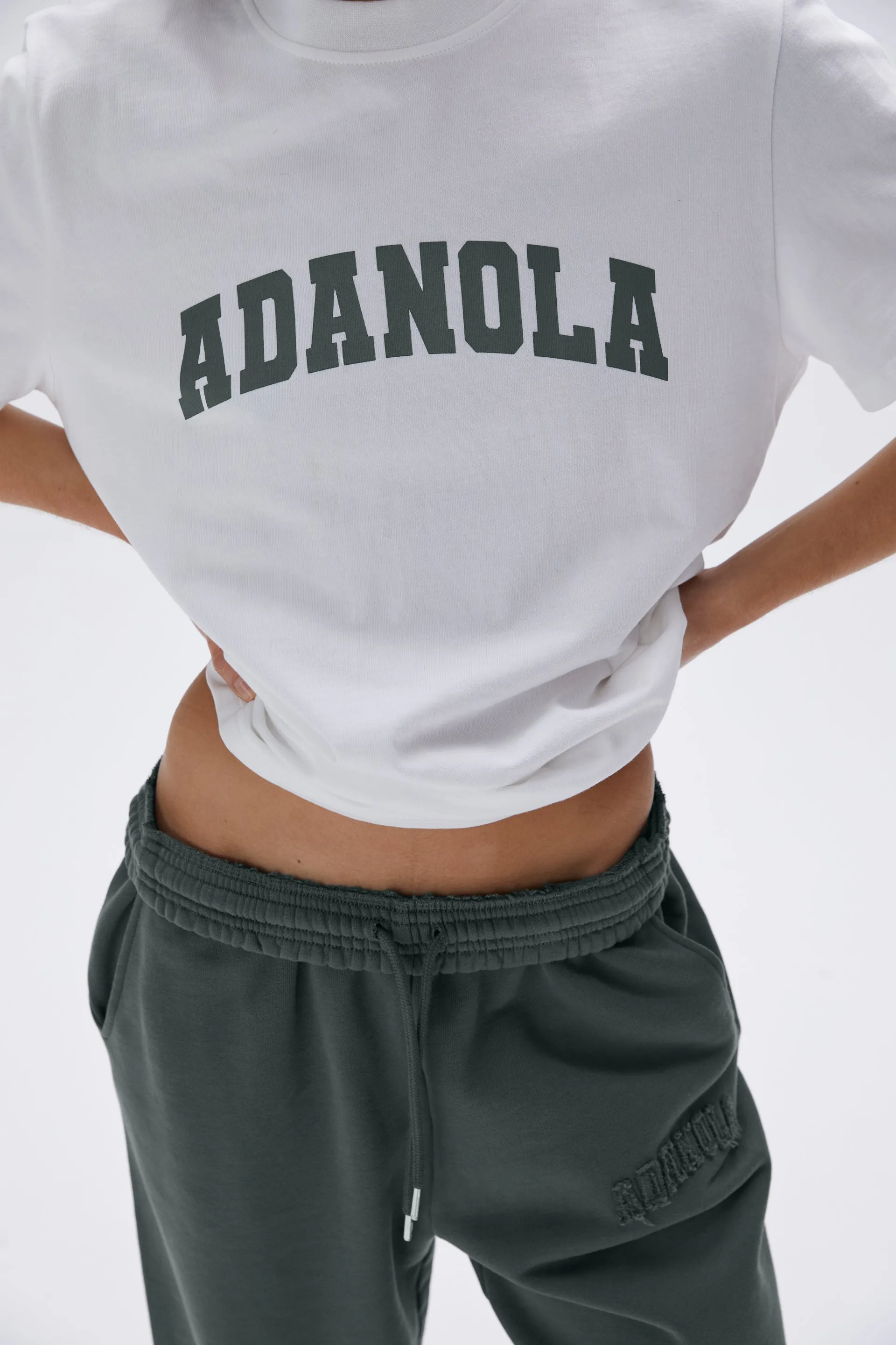 Varsity Oversized Short Sleeve T-shirt - White/Mineral Green sold by Adanola product image thumbnail 3