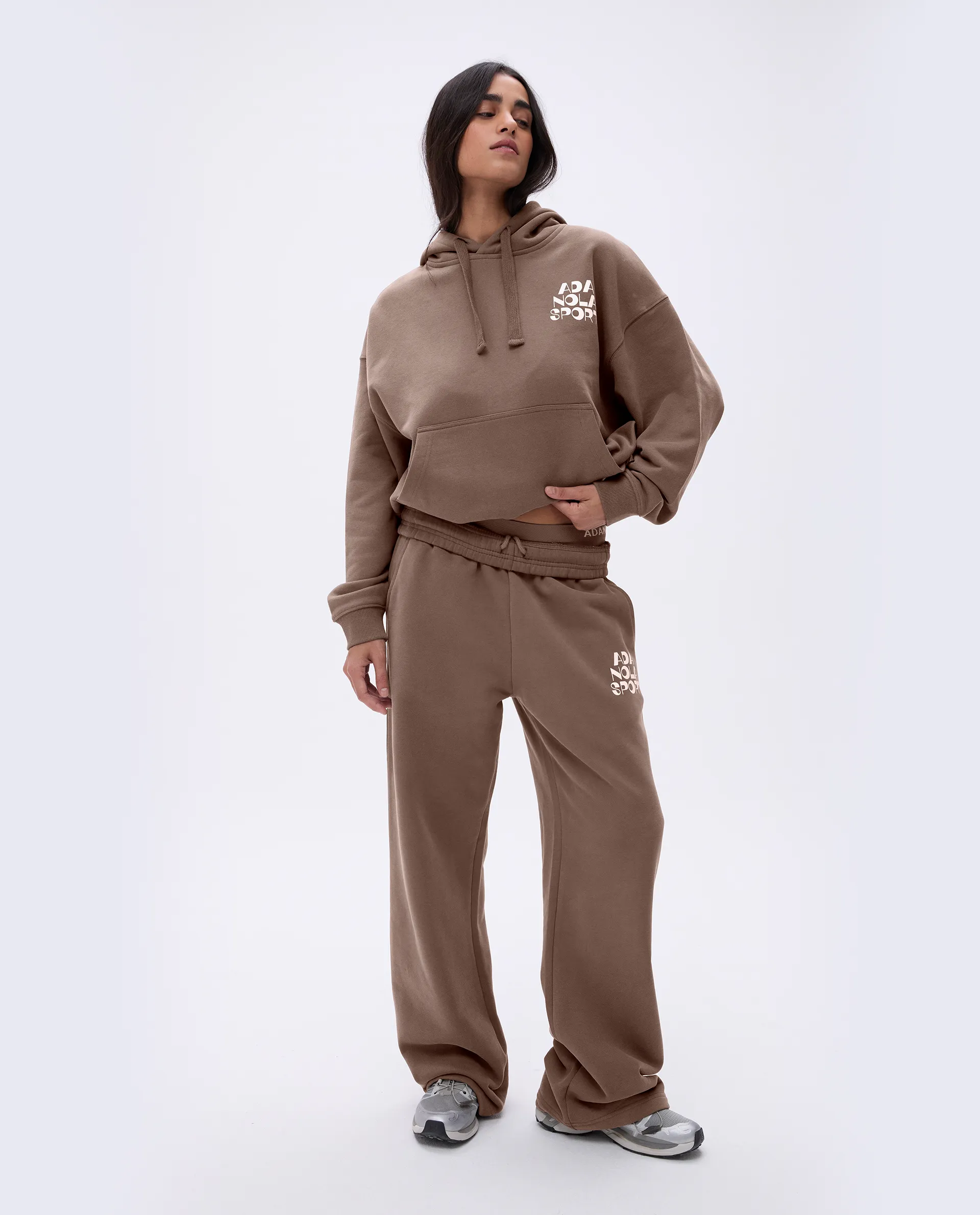 Retro Relaxed Hoodie - Pebble Brown/Marshmallow White sold by Adanola product image thumbnail 4