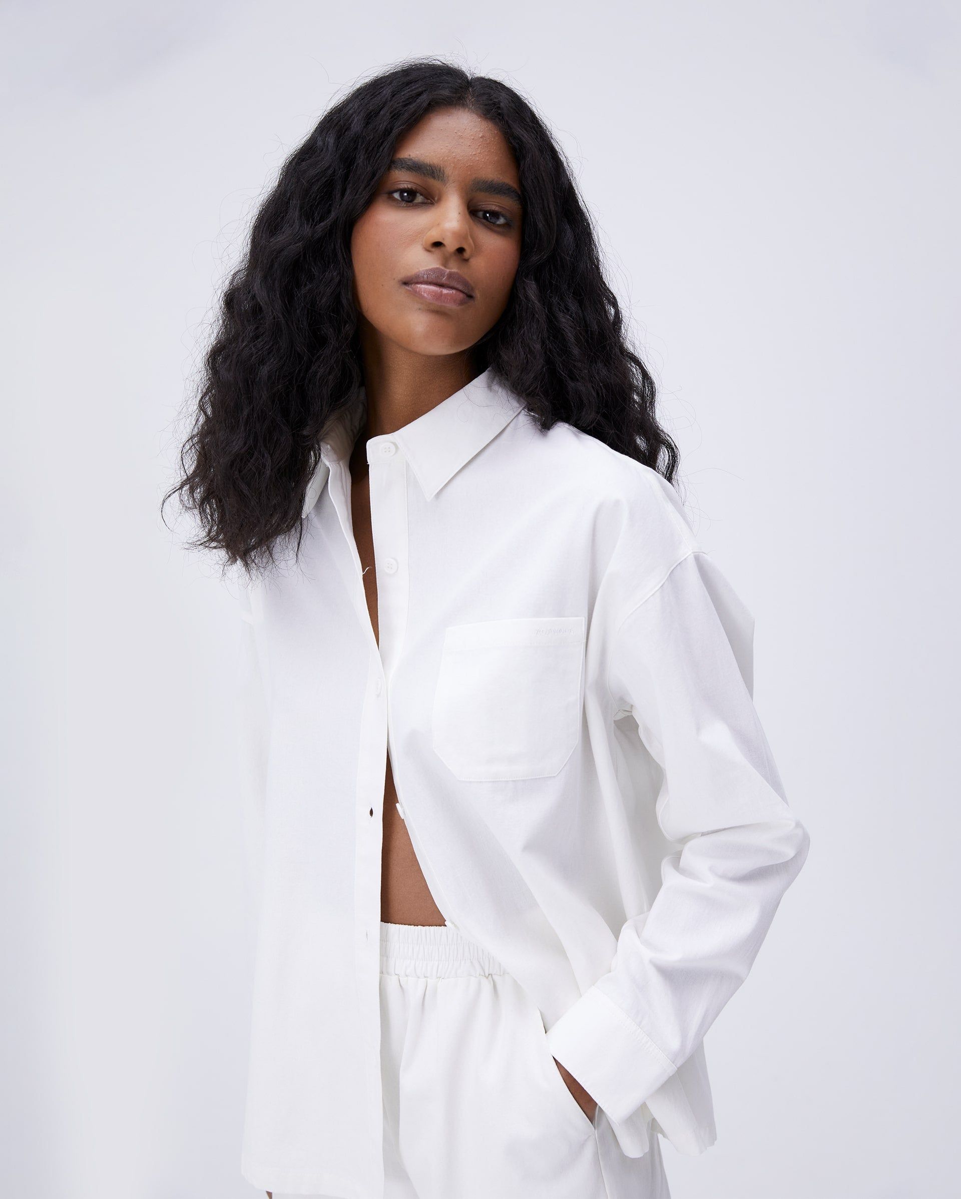 Oversized Cotton Shirt - White sold by Adanola product image thumbnail 4