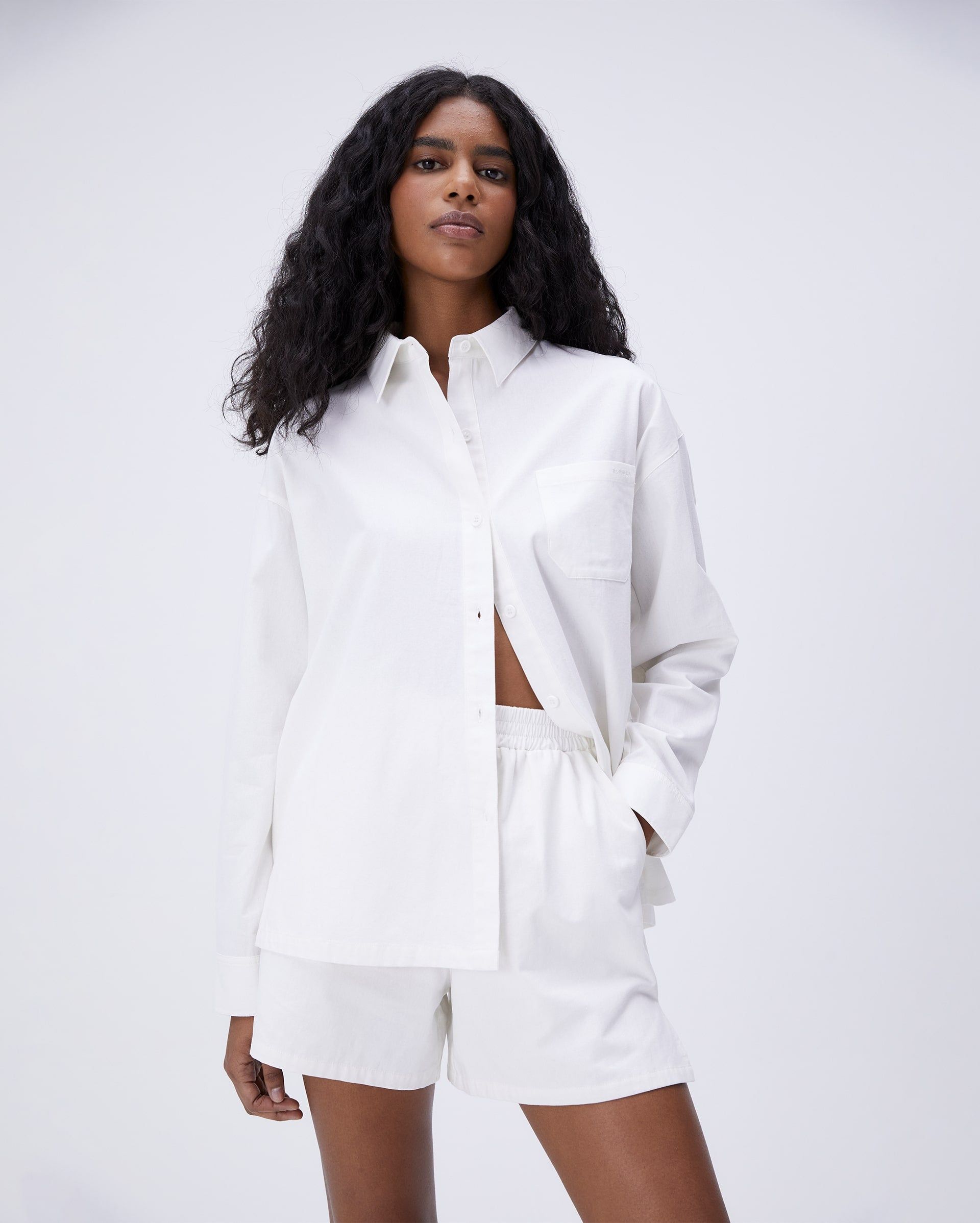 Oversized Cotton Shirt - White sold by Adanola