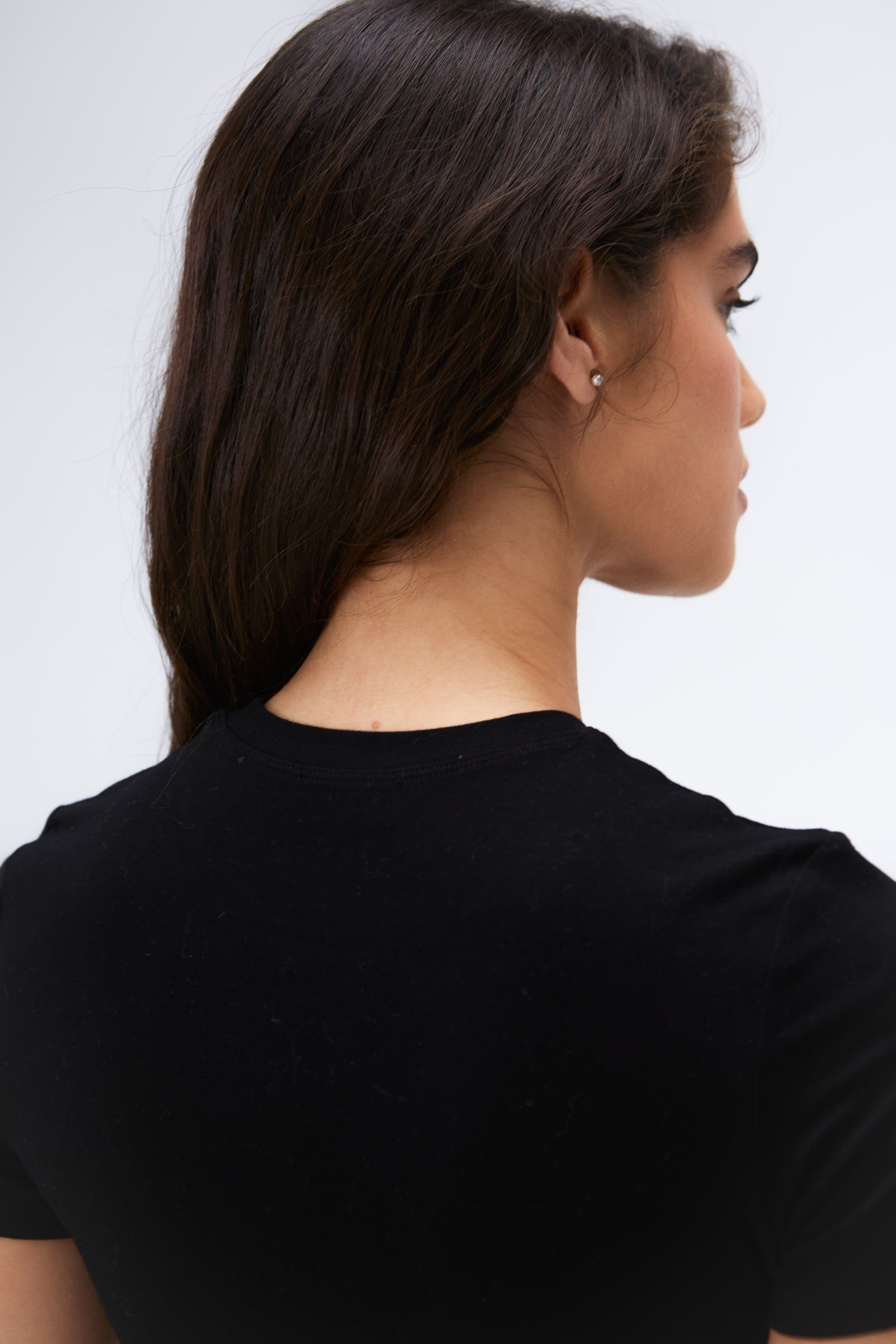 Cotton Short Sleeve Crop Top - Black sold by Adanola product image thumbnail 4