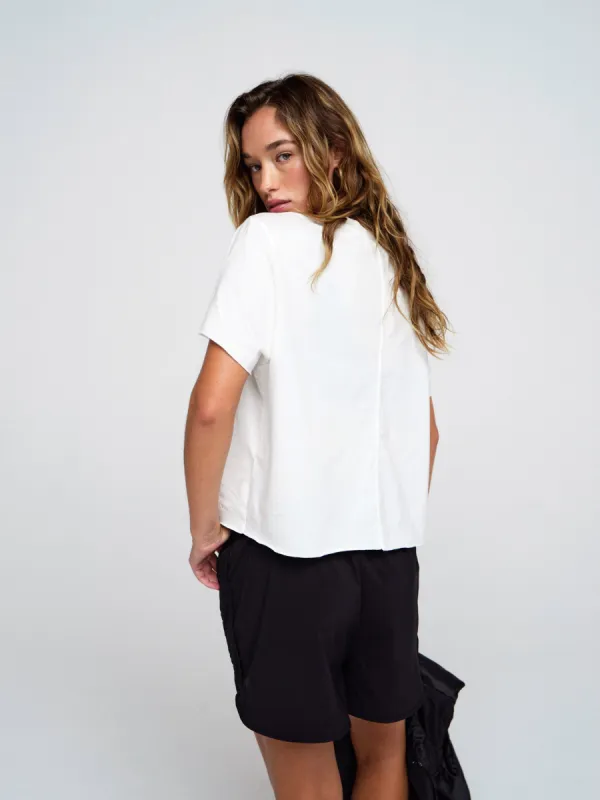 Raw Hem T-Shirt - White sold by Adanola